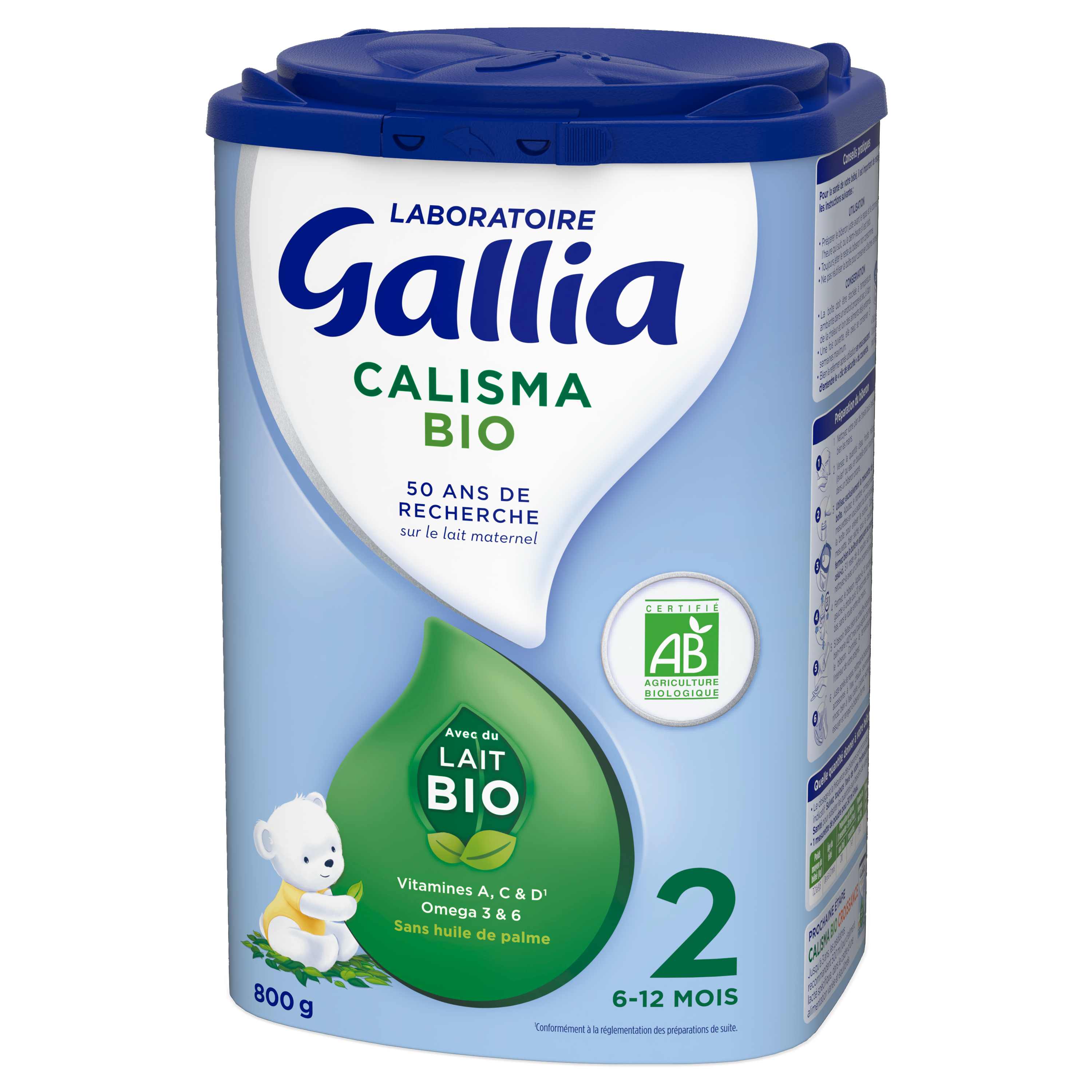 Gallia Calisma Bio 2ième Âge 800g