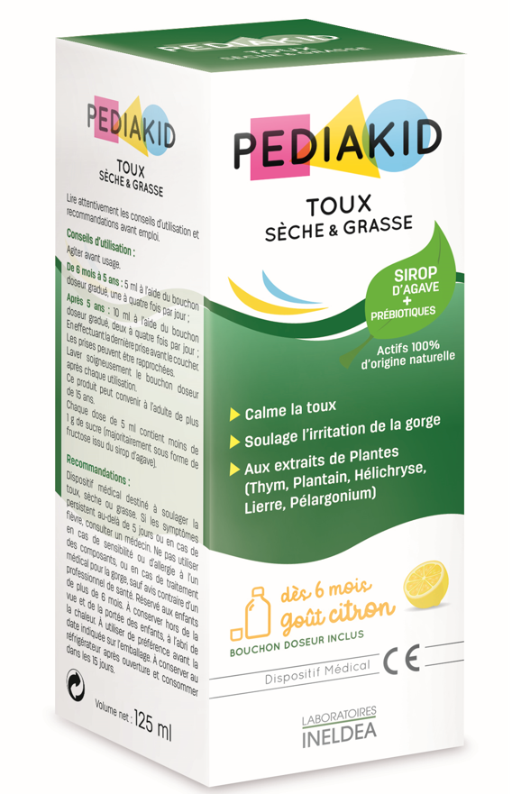 PEDIAKID® Toux Sèche & Grasse sirop 125ml : Calme la toux