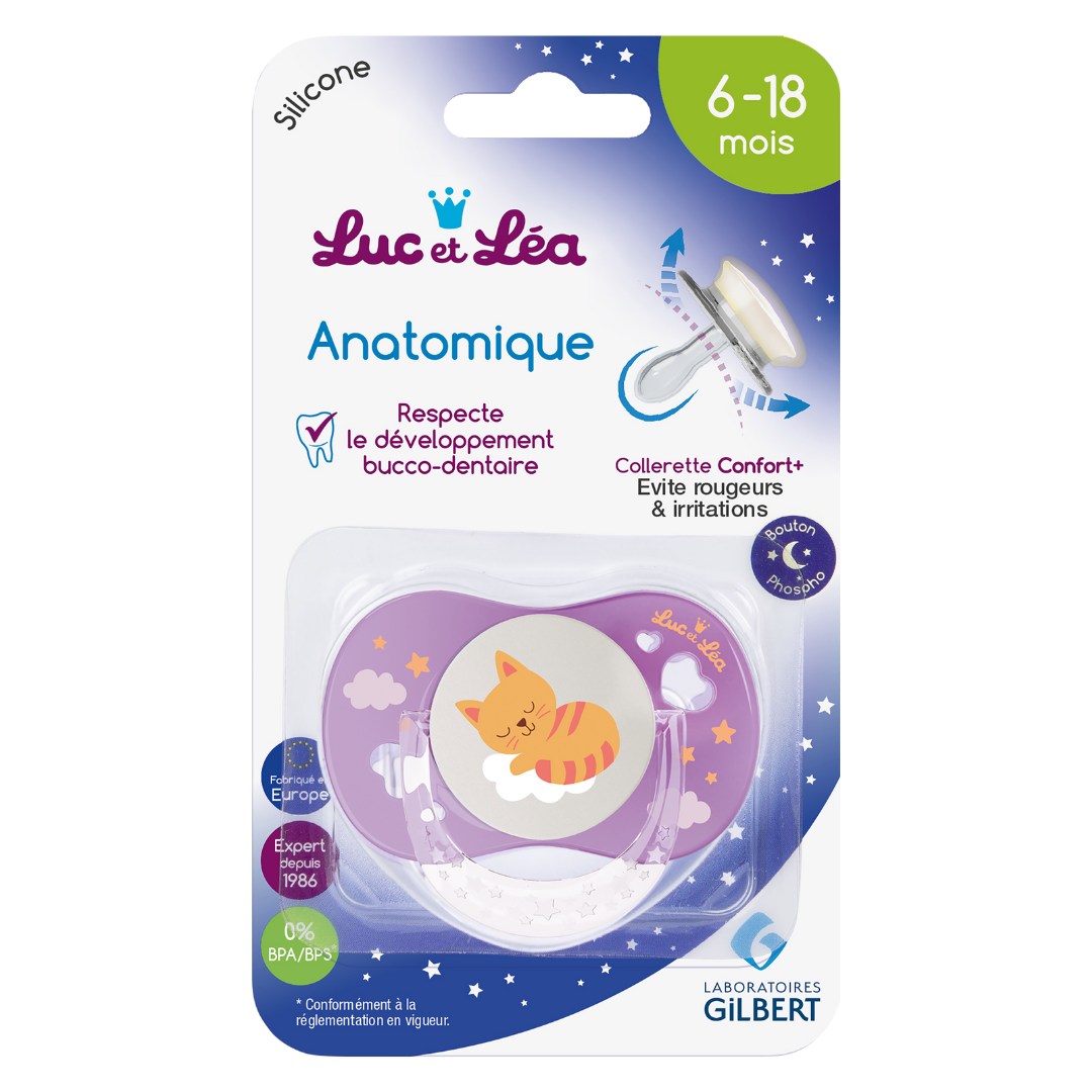 Dodie Sucette Anatomique +6 Mois Nuit Silicone Sans Anneau x2