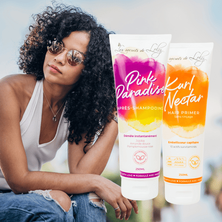 L'embellisseur capillaire Kurl Nectar et l'après shampoing Pink Paradise Les Secrets de Loly