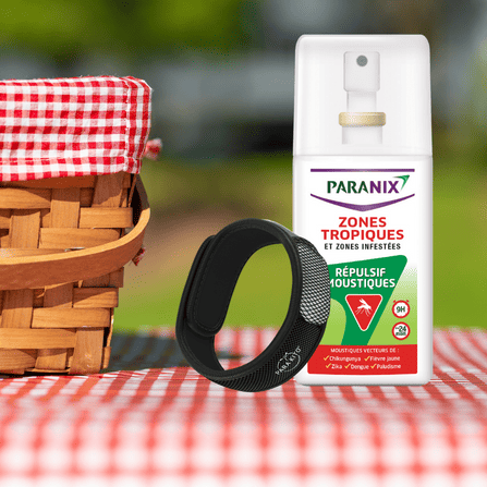 Le bracelet anti-moustiques Parakito et le spray anti-moustiques pour zones tropicales d'Omega Pharma by Perrigo